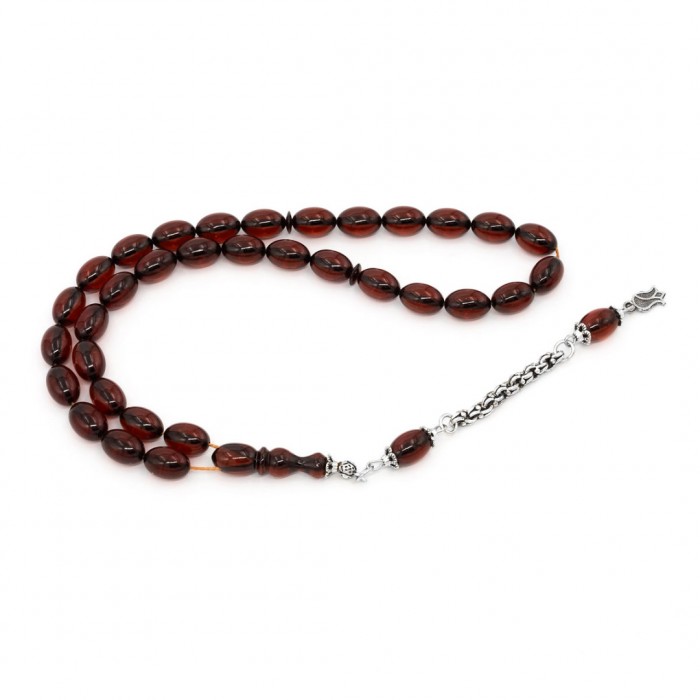 Red Amber Prayer Beads - Beyzi Shaped