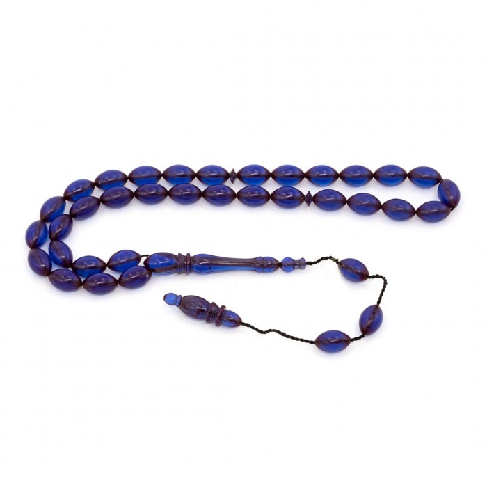 Purple Amber Prayer Beads - Barley Shaped