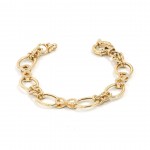 Gold-Tone Silver Bracelet with Interlocking Rings and Infinity Design