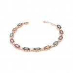 Silver Bracelet Studded with Colorful Zircon Stones