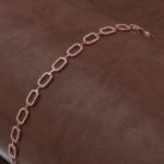 Gold Color-Plated Sterling Silver Chain Bracelet with Zircon Stones