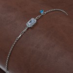 Sterling Silver Bracelet for Women with Zircon Stone and Evil Eye