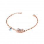 Women's Sterling Silver Bracelet with Zircon Stone Plated in Gold