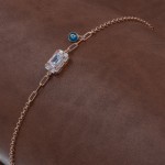 Women's Sterling Silver Bracelet with Zircon Stone Plated in Gold