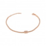 Classic Gold Plated Sterling Silver Bracelet with Cubic Zirconia for Women