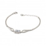 925 Silver Bracelet for Women with Zircon Stones - Simple and Exquisite Design