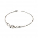 925 Sterling Silver Chain Bracelet Studded with Zircon Stones in a Beautiful Geometric Shape