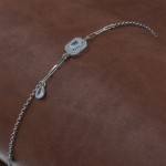 Women's Sterling Silver Bracelet with Diamond Zircon Stone and Teardrop Zircon Stone