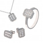 925 Sterling Silver Accessories Set Encrusted with Sparkling Zircon Stones