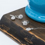 Women's Jewelry Set with Elegant Design, A Stunning Ensemble of 925 Sterling Silver Necklace, Earrings, and Ring