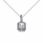 Exquisite Women's 925 Sterling Silver Accessories Set with White Zircon Stones, Necklace, Ring, and Earrings