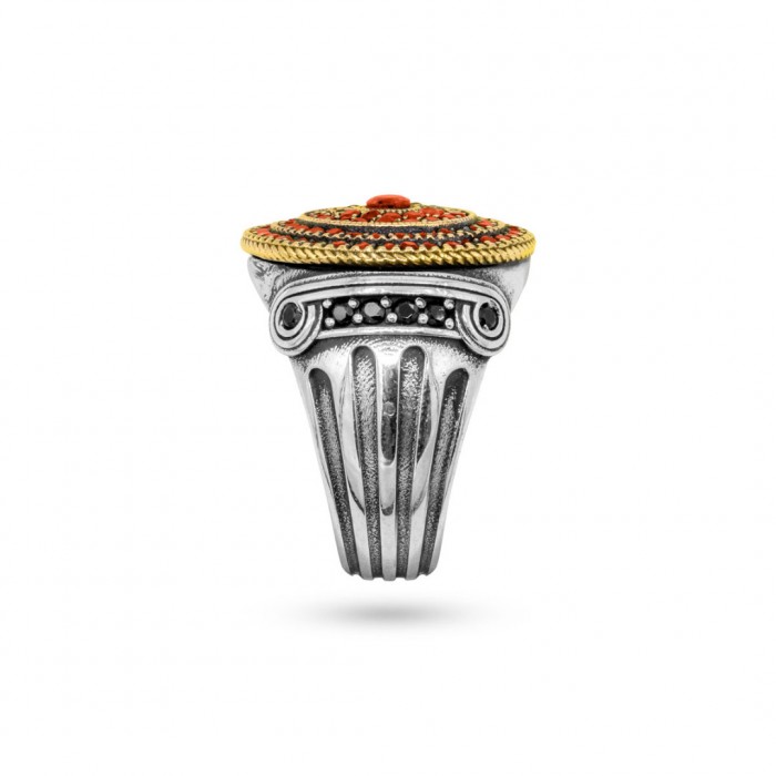 Sultan Red Ring in Sterling Silver with Zircon Stones for a Royal Look