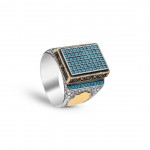 Elegant Sterling Silver Ring with Blue Zircon – A Superior Choice for Men