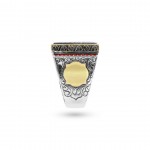 Classic Sterling Silver Men's Ring with Red Zirconia and Book Folder Design