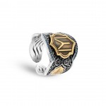 925 Sterling Silver Men's Ring with Kayı Symbol – Strength and Elegance