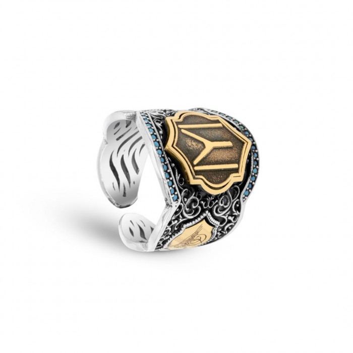 925 Sterling Silver Men's Ring with Kayı Symbol – Strength and Elegance