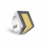 925 Sterling Silver Men's Ring with Zircon Stones – A Touch of Luxury and Distinction