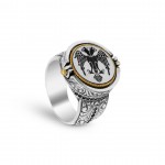 Elegant Men's Ring Featuring a Flying Eagle Design for Strength and Fortune