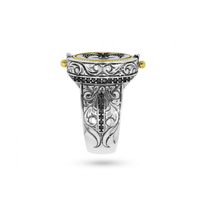 Elegant Men's Ring Featuring a Flying Eagle Design for Strength and Fortune