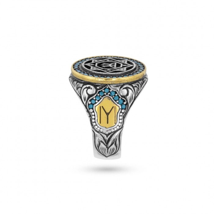 Embrace History with the Ottoman Caliphate Ring Featuring Turquoise Stones