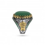 925 Caliber Royal Silver Ring with Inlaid and Studded Zircon Stone Lobes