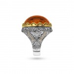 Men’s Silver Ring with Agate Stone Inlaid: Durable and Distinctive Style