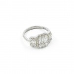 Elegant Sterling Silver Wedding Ring Studded with Cubic Zircon Diamonds for Women