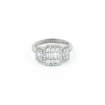 Elegant Sterling Silver Wedding Ring Studded with Cubic Zircon Diamonds for Women