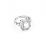 Sterling Silver Ring for Women Studded with a Transparent Cubic Zircon Stone