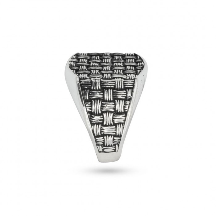 Turkish Men's Ring, Handmade 925 Sterling Silver Ring with Attractive Mesh Design