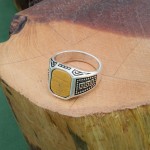 Elegant 925 Sterling Silver Ring for Men with Yellow Tiger's Eye Stone