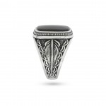 925 Sterling Silver Men's Ring with Tiger's Eye Stone - Elegant Square Design