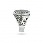 Luxury Men's 925 Sterling Silver Turkish Ring with Exquisite Silver Mesh Design