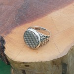 Luxury Men's 925 Sterling Silver Turkish Ring with Exquisite Silver Mesh Design