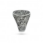 Luxury Turkish Men's Ring - 925 Sterling Silver Floral Motif Design, Perfect Gift for All Occasions