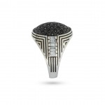 925 Silver Sterling Ring For Men. Adorned with zircon stones in a sparkling mesh design