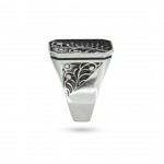 Black Elegance, 925 Silver Sterling Ring with Zircon Stones and Exquisite Decoration