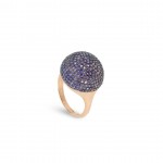 Sphere Model Purple Zircon Stone 925 Sterling Silver Women's Ring