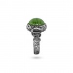 Turkish Men's Ring with Green Emerald Stone Handmade in 925 Sterling Silver